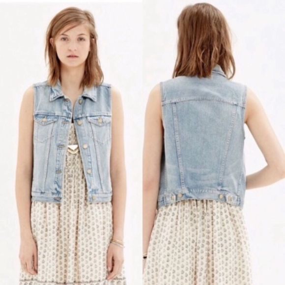 Madewell The Jean Vest in Clear Blue - Picture 1 of 7